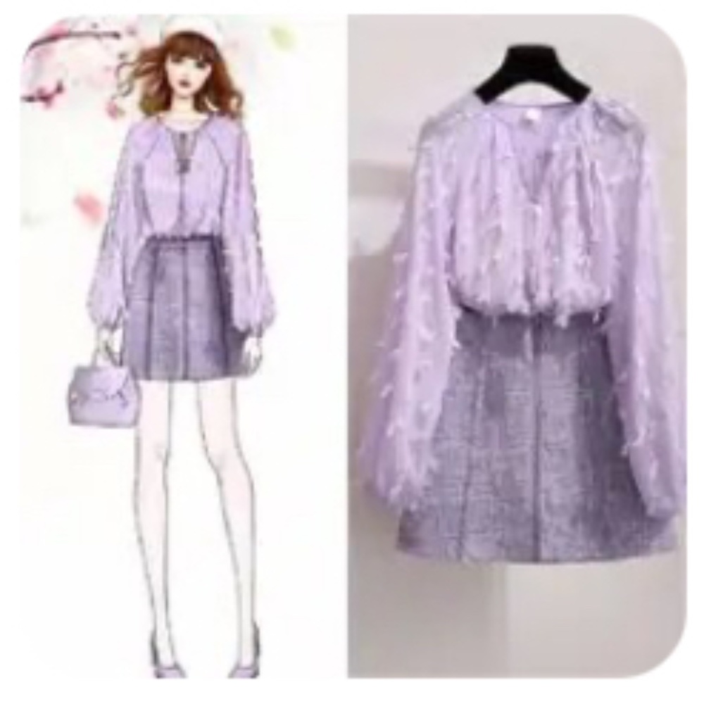 Purple tweed skirt